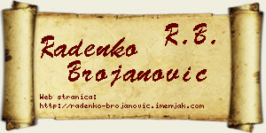 Radenko Brojanović vizit kartica
